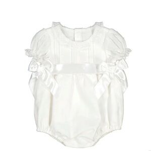 WHITE DRESSY LINEN ONSIE 2-4 m